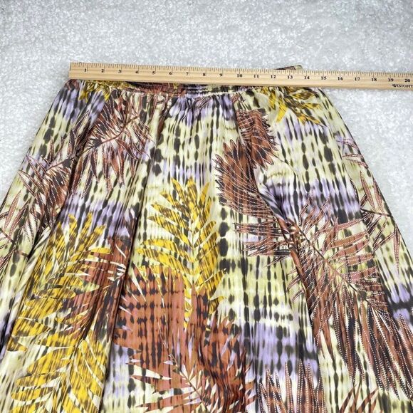 Rachael Zoe Full Maxi Skirt Tropical Palm Leaves NEW DEFECT - Picture 7 of 10